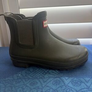 Women's Original Hunter Boots Chelsea Ankle  Boots Green US 7